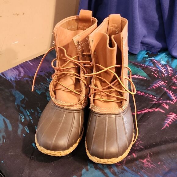 Men's L.L.bean  bean boots Brown and Tan Boots size 10 euc - Picture 1 of 5